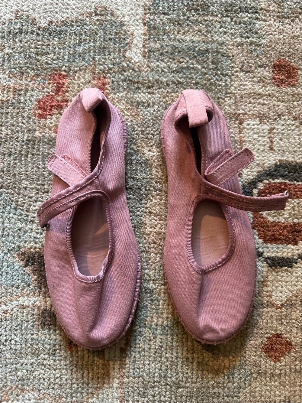 Zara Dusty Pink Mary Jane Canvas Flats | EU 33 | Girls